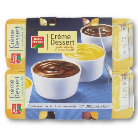 Crème dessert chocolat et vanille